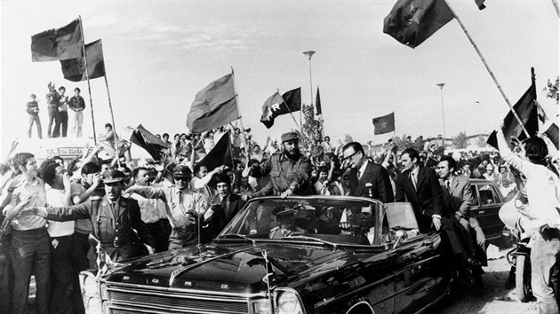 Revolucion a dlouholet prezident Kuby Fidel Castro. Fotografie z roku 1971.