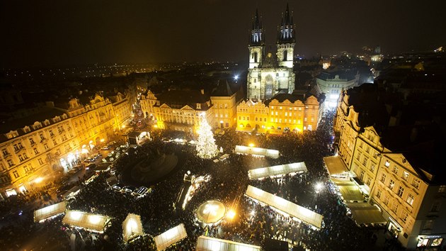 Slavnostn rozsvcen vnonho stromu v Praze (26. listopadu 2016)