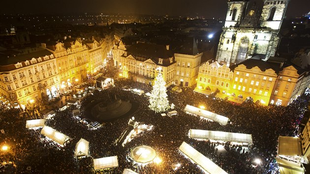 Slavnostn rozsvcen vnonho stromu v Praze (26. listopadu 2016)