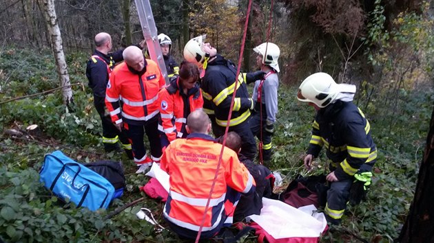 Snmek ze zchrany paraglidisty o obce Milenov na Perovsku (20. listopad 2016)