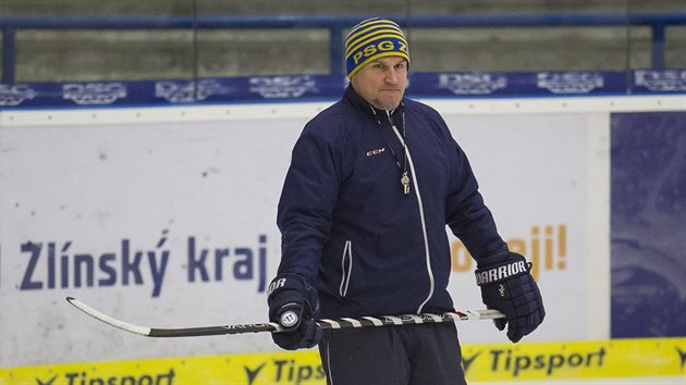 Martin Hamrlk na trninku hokejist Zlna.