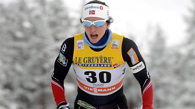 Norsk bkyn na lych Marit Bjrgenov na trati zvodu na 10 km klasicky ve finsk Ruce.