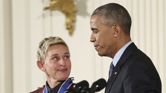 Ellen DeGeneresov a Barack Obama (Washington, 22. listopadu 2016)