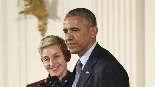 Ellen DeGeneresov a Barack Obama (Washington, 22. listopadu 2016)