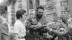 Kubánský vdce Fidel Castrona návtv Východního Berlína v roce 1972.