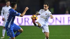 Momentka z utkání mezi Empoli a AC Milan.