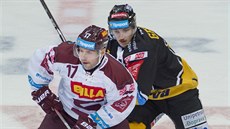 Sparťanský útočník Jaroslav Hlinka (vlevo) svádí souboj s litvínovským Martinem... Sparťanský útočník Jaroslav Hlinka (vlevo) svádí souboj s litvínovským Martinem...