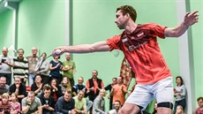 Momentka z badmintonové exhibice v Ostravě, na snímku je Petr Koukal. Momentka z badmintonové exhibice v Ostravě, na snímku je Petr Koukal.