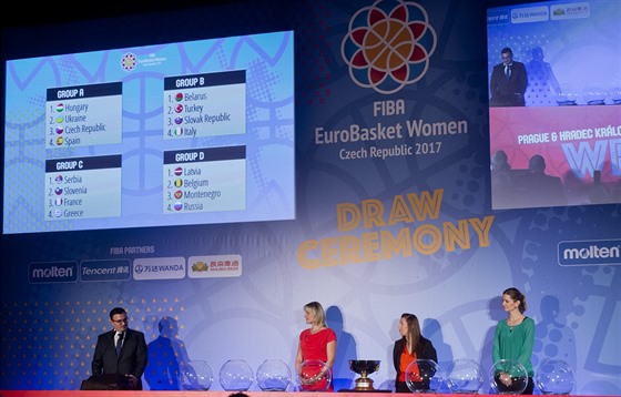 Rozlosování mistrovství Evropy basketbalistek 2017  se konalo v Broíkov síni...