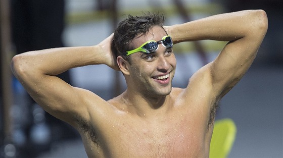 Jihoafrický plavec Chad Le Clos poté, co na MS v krátkém bazénu pekonal...