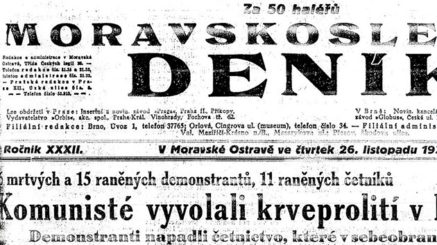 Zprva z dobovho tisku informujc nsledujc den o stetu mezi demonstrujcmi dlnky a etnky bhem takzvan Frvaldovsk stvky. Za vinky u tehdy nkter mdia oznaila komunisty, kte bhem pochodu rozdmchvali vn.