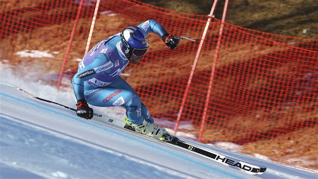Norsk lya Aksel Lund Svindal na trati superobho slalomu ve Val d'Isere