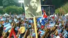 Rozlouení s Fidelem Castrem v Santiagu de Cuba