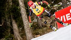 Laura Dahlmeierová na trati sprintu v Pokljuce Laura Dahlmeierová na trati sprintu v Pokljuce