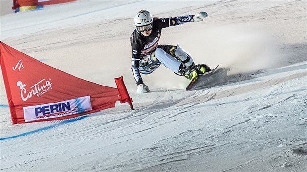 Ester Ledeck pi zvod v paralelnm slalomu v italsk Cortin dAmpezzo.