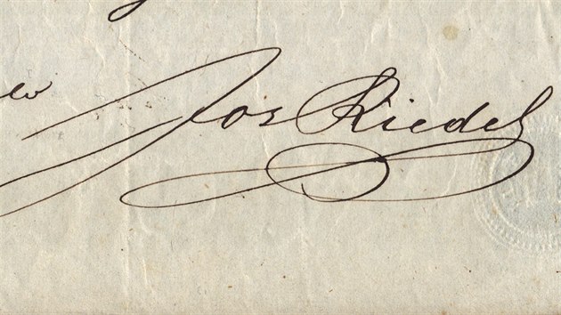 Podpis Josefa Riedela