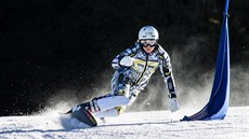 Ester Ledecká při tréninku v italské Carezze Ester Ledecká při tréninku v italské Carezze