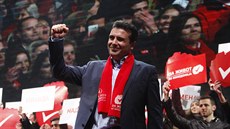 Lídr opoziní sociálndemokratické strany Zoran Zaev bhem pedvolební kampan...