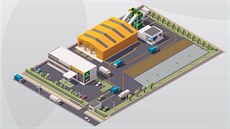 Vizualizace odpadového centra Vizualizace odpadového centra