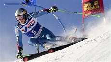 Henrik Kristoffersen v obím slalomu ve Val d'Isere.