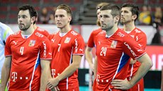 BRAMBOROVÁ BOLEST. Zklamaní čeští florbalisté po prohraném boji o bronz. BRAMBOROVÁ BOLEST. Zklamaní čeští florbalisté po prohraném boji o bronz.