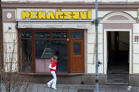 Zavená prodejna chodovské pekárny Pekosa v karlovarské ulici Zeyerova.