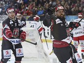 Richard Jarůšek z Hradce Králové slaví gól proti Jekatěrinburgu. Richard Jarůšek z Hradce Králové slaví gól proti Jekatěrinburgu.