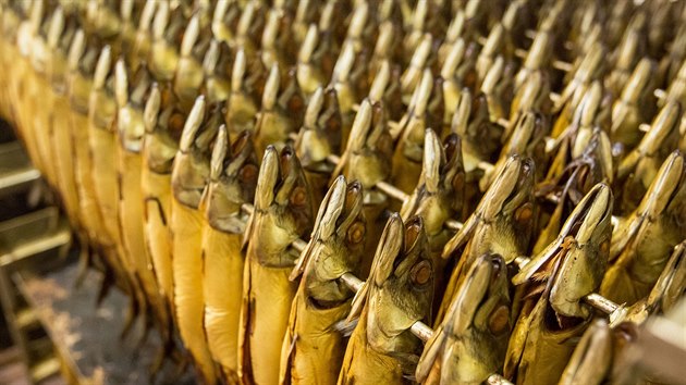 V Blatn zpracovvaj lososy z Norska i jihoesk kapry. Na snmku jsou uzen makrely.