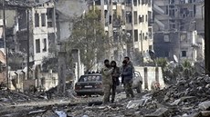 Válkou zniené východní Aleppo (23. prosince 2016)