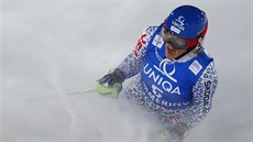Veronika Velez Zuzulová v cíli slalomu v Semmeringu.