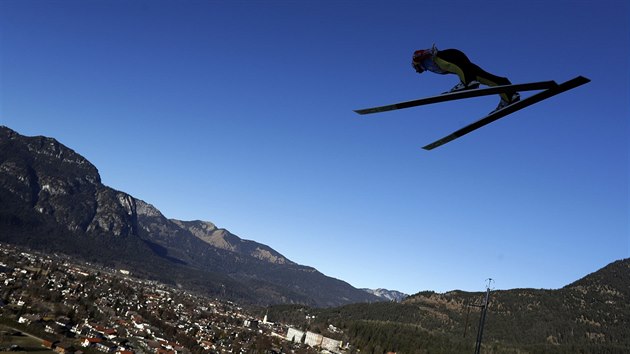 Severin Freund v kvalifikaci na zvod v Garmisch-Partenkirchenu