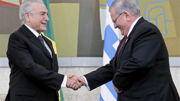 Kyriakos Amiridis (vpravo) s brazilskm prezidentem Michelem Temerem.