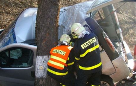 Tragická nehoda ve Skipov na Opavsku, pi které zemeli dva lidé (27. bezna...