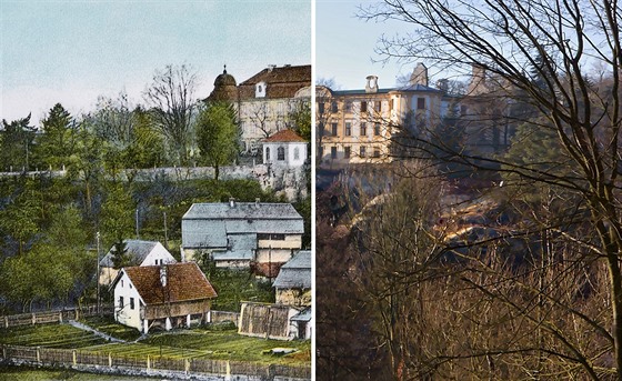 Zahrádky u eské Lípy kolem roku 1870 a na aktuálním snímku