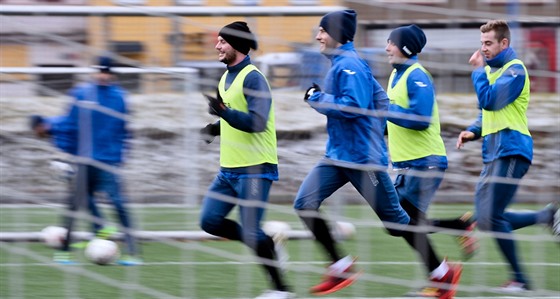 Trénink fotbalist Ústí nad Labem.