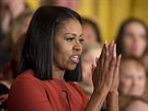 Michelle Obamov bhem poslednho ptenho projevu (7. ledna 2017)