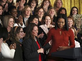 Michelle Obamov bhem poslednho ptenho projevu (7. ledna 2017)