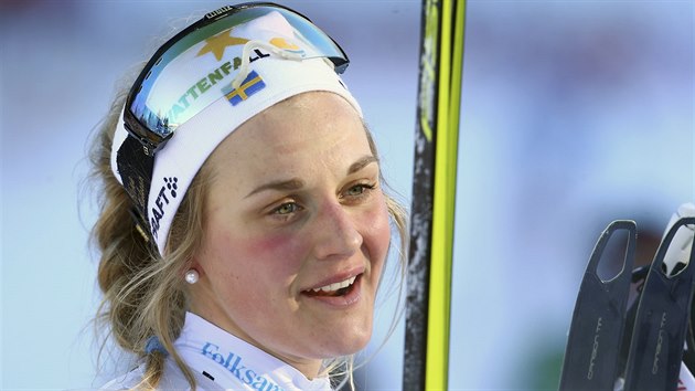 vdsk lyaka Stina Nilssonov po vtzstv ve skiatlonu v Oberstdorfu.