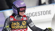 Francouzka Tessa Worleyová v cíli obího slalomu v Mariboru