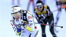 Švédská běžkyně na lyžích Stina Nilssonová na trati 6. etapy Tour de Ski Švédská běžkyně na lyžích Stina Nilssonová na trati 6. etapy Tour de Ski