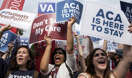 Demonstrace za Obamacare. (25.6. 2015)