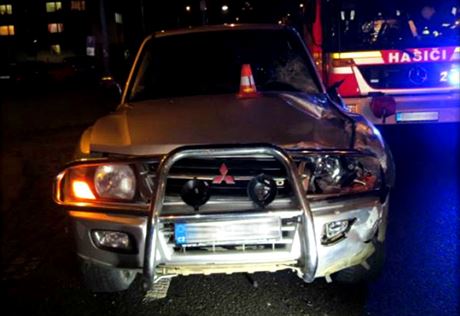 Terénní automobil Mitsubishi Pajero po tragické nehod v lednu 2016.