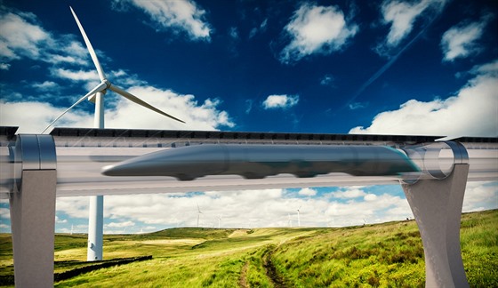Vizualizace dráhy hyperloop.