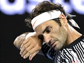 Roger Federer v prvnm kole Australian Open.