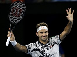 Roger Federer v prvnm kole Australian Open.