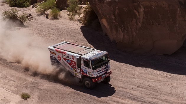 Ale Loprais v dest etap Rallye Dakar.