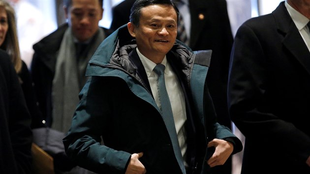 Jack Ma, majitel obchodu Alibaba ped setknm s Donaldem Trumpem (9. ledna 2017).