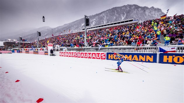 Gabriela Koukalov na trati sprintu v Ruhpoldingu