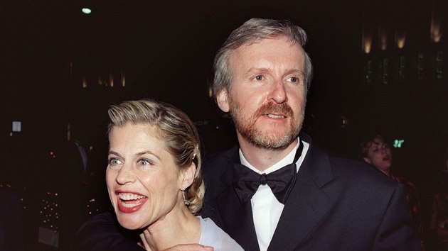 James Cameron a Linda Hamiltonov (Los Angeles, 23. bezna 1998)