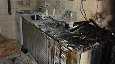 Požár zachvátil kuchyni jednoho z bytů v Nymburku (16.1.2017). Požár zachvátil kuchyni jednoho z bytů v Nymburku (16.1.2017).